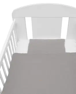 Vankúše New Baby Mušelínový set s výplňou sivá, 80 x 70 cm