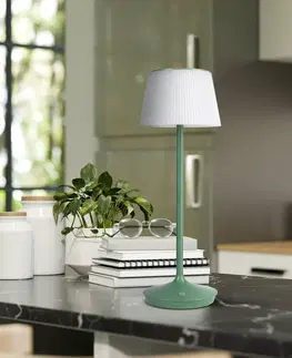 Solárne lampy Näve LED stolová lampa Emmi CCT nabíjateľná, zelená