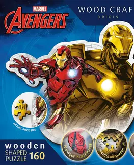 Hračky puzzle TREFL - Drevené puzzle 160 dielikov - Statočný Iron Man / Disney Marvel Heroes