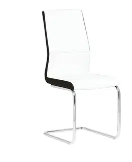 Jedálenské stoličky KONDELA Neana jedálenská stolička biela / chrómová