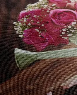 Obrazy zátišie Obraz ruže v krhličke