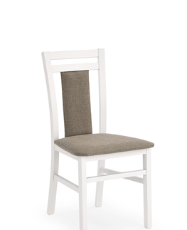 Jedálenské stoličky HALMAR Hubert 8 jedálenská stolička biela / hnedá