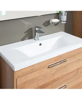Kúpeľňový nábytok MEREO - Vigo, kúpeľňová skrinka s keramickým umývadlom 51 cm, dub Riviera CN320