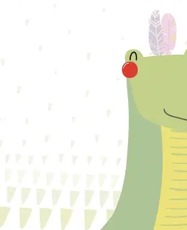 Detské tapety Tapeta roztomilý krokodíl s pierkami