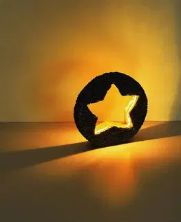 Solárne dekoračné osvetlenie Globo Solárna LED lampa 36524 kameň-sivá zlatá Hviezda