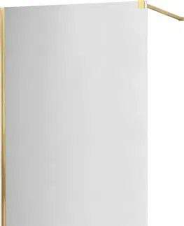 Sprchové dvere MEXEN/S - Kioto Sprchová zástena WALK-IN 130 x 200, zrkadlové 8 mm, zlatá 800-130-101-50-50