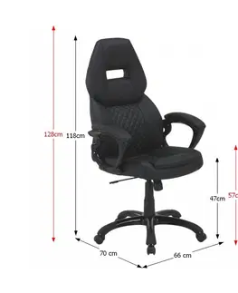 Kancelárske stoličky KONDELA Hevyr kancelárske kreslo s podrúčkami čierna