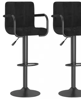 Barové stoličky Barová stolička 2 ks zamat / kov Dekorhome Modrá