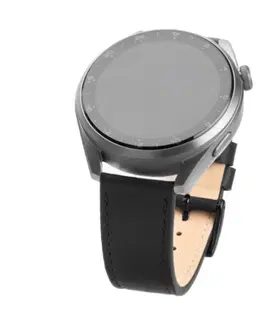 Príslušenstvo k wearables FIXED Kožený remienok s Quick Release so šírkou 22 mm pre inteligentné hodinky, čierna