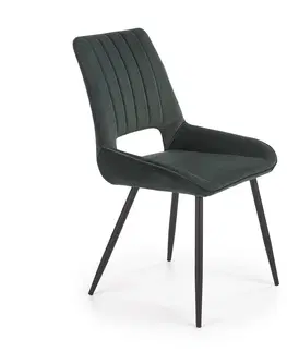 Jedálenské stoličky HALMAR K404 jedálenská stolička tmavozelená / čierna
