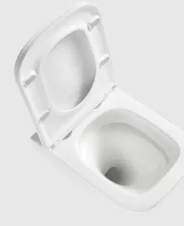 Záchody DEANTE Podstavný rám, pre závesné WC misy + SLIM tlačidlo černé + WC INVENA FLORINA WITH SOFT  se sedlem RIMLESS CST_WC01 N51P FL1