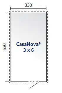 CASANOVA Biohort Záhradný domček BIOHORT CasaNova DUO 330 x 630 (strieborná metalíza) orientace dverí vpravo