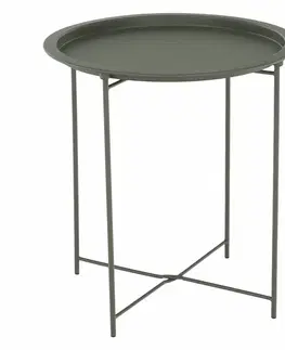 Konferenčné stolíky Príručný stolík s odnímateľnou táckou, sivozelená, RENDER