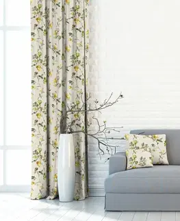Závesy Záves dekoračný alebo látka, OXY Kvety stromu, žlto-kapustové, 150 cm 150 cm