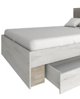 Postele NABBI Malbo DFB úložný priestor k posteli biely dub craft