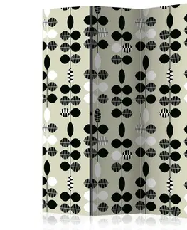 Paravány Paraván Black and White Dots Dekorhome 135x172 cm (3-dielny)