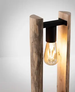Stolové lampy JUST LIGHT. Stolová lampa z guľatiny vyrobená z dreva
