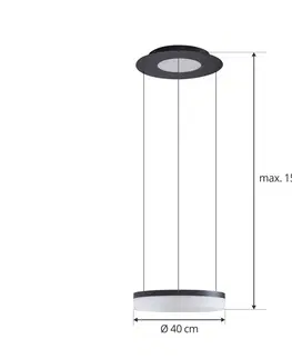 SmartHome lustre Lucande Lucande Squillo Smart LED závesné svietidlo, čierne, Tuya, RGBW