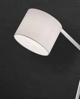 Stojacie lampy Orion Stojaca lampa Artak s bielym ľanovým tienidlom