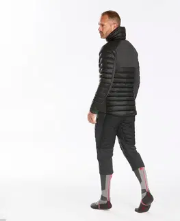 nohavice Pánske lyžiarske spodné nohavice FR900 krátke sivé