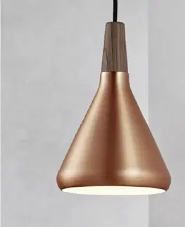 Závesné svietidlá DFTP by Nordlux Závesná lampa Nori z kovu, medenej farby Ø 18 cm