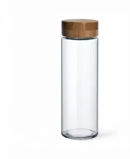 Fľaše na pitie Kinekus Fľaša športová sklo 1000 ml PURE AQUA bambusové skrutkovacie veko