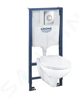 Kúpeľňa GROHE - Solido Set predstenovej inštalácie, klozetu Bau Ceramic a dosky SoftClose, tlačidla Sail, chróm 39499000