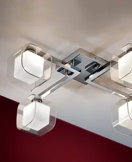 Stropné svietidlá Schuller Valencia Cube – stropné LED svietidlo, 4 dvojité tienidlá
