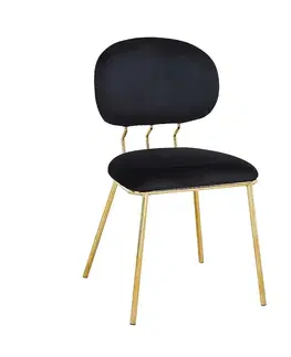Čalúnené stoličky Stolička Glow 80362 čierna/zlatá