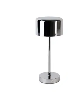 Stolove lampy Moderne tafellamp chroom oplaadbaar - Poppie