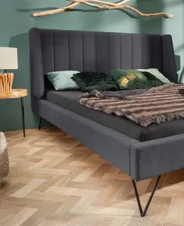 Postele LuxD Dizajnová posteľ Phoenix 160 x 200 cm antracit