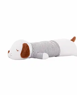 Plyšové hračky Plyšový psík, biela/hnedá/sivý pásik, 92cm, KINGO typ 2