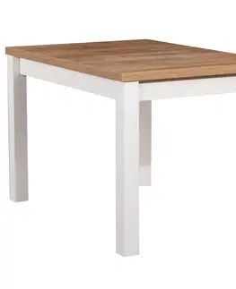 Jedálenské stoly Stôl ST30 120X80 dub wotan/biely