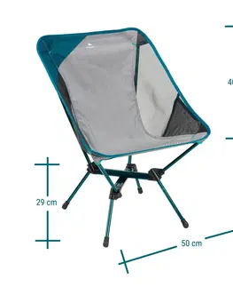 kemping Nízka kempingová skladacia stolička MH500 sivá