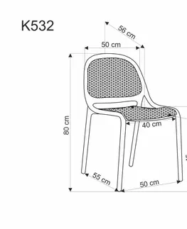 Jedálenské zostavy Stohovateľná jedálenská stolička K532 Halmar Mentolová