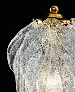 Lampy na nočný stolík Novaresi Sklenená stolná lampa Foglie z muránskeho skla