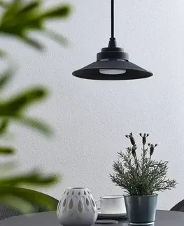 Vonkajšie závesné svietidlá Lindby Vonkajšie závesné LED svietidlo Cassia tmavosivé