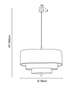 Závesné svietidlá MARKET SET MARKET SET Textilná závesná lampa Pebble krémová Ø 78 cm