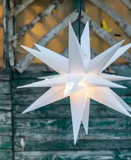 Vianočné svetelné hviezdy STERNTALER Dekoračná hviezda exteriér, 18-cípa, Ø 40 cm biela