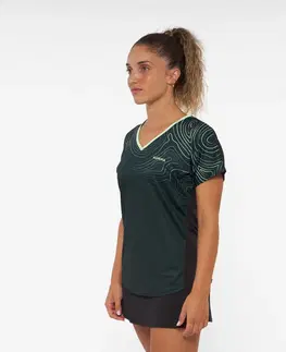 tričká Dámske priedušné tričko na padel PTS500 zelené
