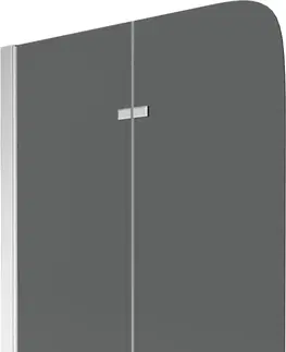 Sprchové dvere MEXEN - Felix vaňová zástena 2-krídlo 100x140 cm, grafit, chróm 890-100-002-01-40