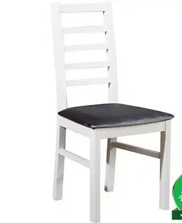 Drevené stoličky Stolička W131 biely tk.primo 8803