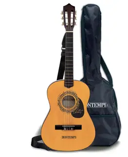 Hudobné hračky BONTEMPI - Drevená gitara 92 cm s popruhom cez rameno s taškou