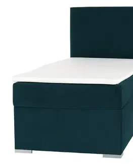 Postele Boxspringová posteľ, jednolôžko, zelená, 80x200, pravá, SAFRA