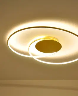 Stropné svietidlá Lindby Stropné svietidlo Lindby LED Joline, zlatá farba, 74 cm, kov