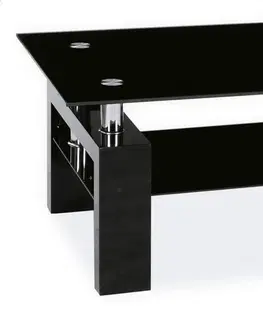 Konferenčné stolíky SIGNAL Lisa II sklenený konferenčný stolík čierna / chrómová
