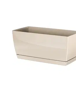 Truhlíky Plastový truhlík Coubi Case s miskou krémová, , 39 x 19 x 18,2 cm