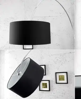 Stojace lampy LuxD 16845 Dizajnová stojanová lampa Arch čierna Stojanové svietidlo