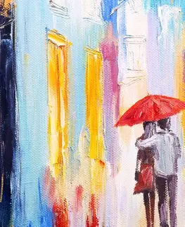Obrazy láska Obraz prechádzka v daždi