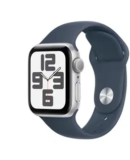 Inteligentné hodinky Apple Watch SE GPS 40mm strieborná , hliníkové puzdro so športovým remienkom burková modrá - SM MRE13QCA
